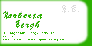 norberta bergh business card